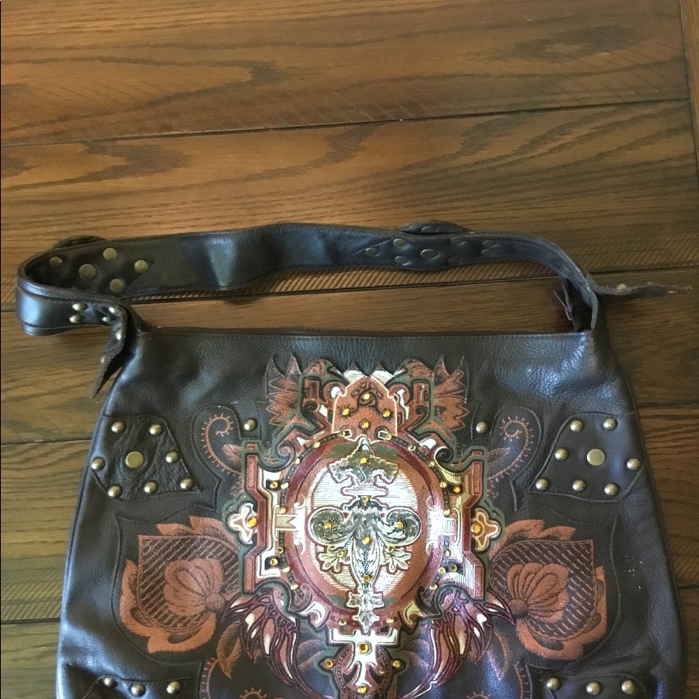 WILD HEART Leather Studded Bag Purse - Picture 2 of 6